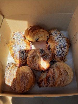 Ube Crossiants, Chocolate Crossiant, And Cruffins