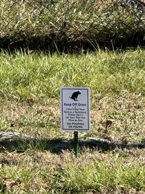 Sign on Smokin Butts grass, lol