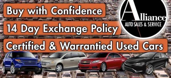 Buy with confidence 14 day exchange policy certified & warrantied used cars