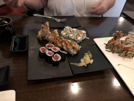 Cousin's plate of sushi lunch