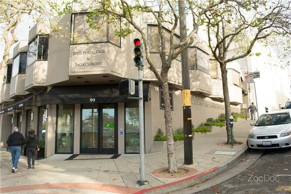 The Portalwood Professional Building, located at the corner of West Portal Ave and Vicente St.