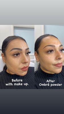 1 on 1 mentoring in ombré powder micro shading eyebrows.