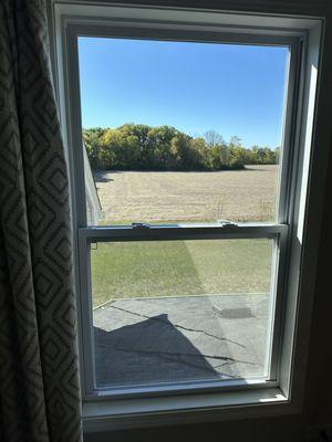 Upstairs bedroom upper glass replaced.