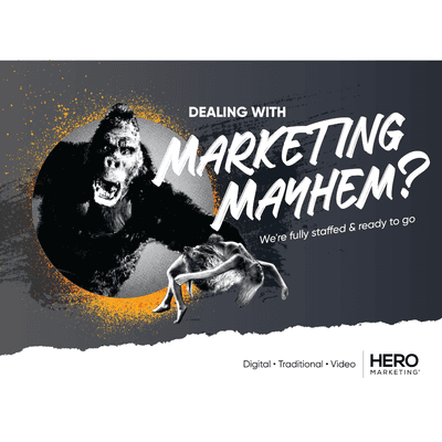 HERO has been saving clients big and small from marketing mayhem and disaster for more than 8 years! Let's chat about your needs.