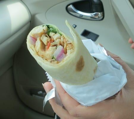 Egyptian chicken shawarma wrap to go