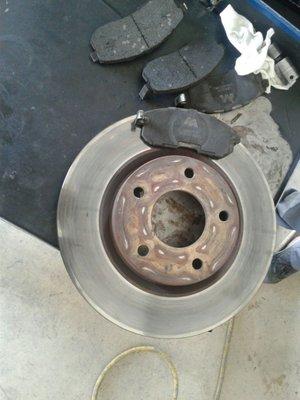 As you can see the pads were to big about 6 inches witch caused my rotors to wear and tear more