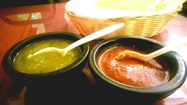 Verde, and arbol chili salsa. Both are top notch! Easily some of the best I've had from a small casual spot.