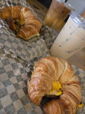 Sausage egg cheese croissant / Philly cheesesteak w/ egg croissant  Sweetcream Cold Brew