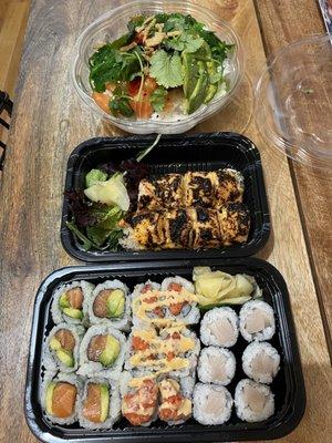 Poke, Magical Roll, Salmon Avocado Roll, Spicy Tuna Roll, Yellowtail Scallion Roll