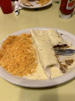 This is the Beef Charro Burrito plate.