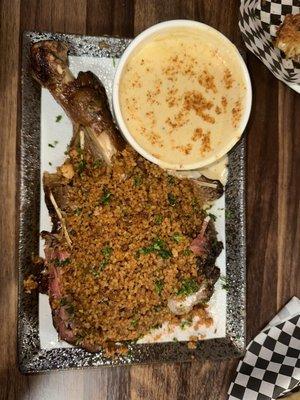 Stuffed Turkey Leg with Dirty Rice and Cream Sauce