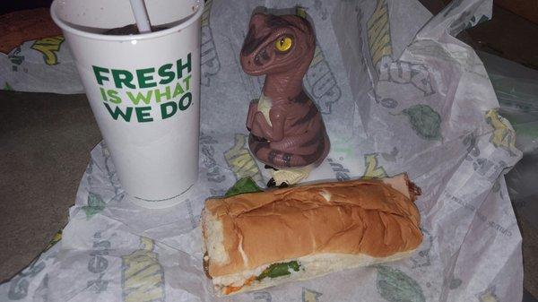 Bob the Raptor Says "Fresh Sandwich Prey!!! Rrrroooaaarrr!!!"