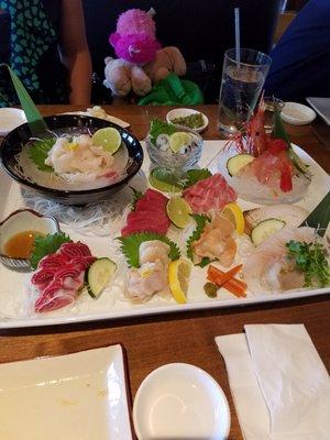 Sashimi Plate prepared by Sushi chef (and owner) Tony !!! So good and fresh and tasty. Looks great too!!!