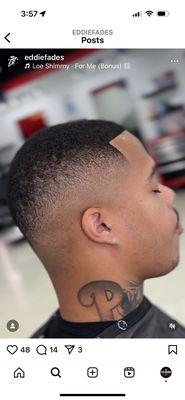 Bald fade with waves on top