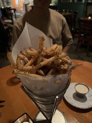 fries with fresh garlic aioli