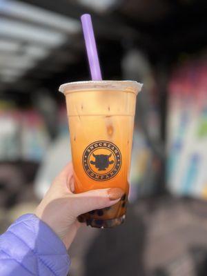 Thai iced tea with Boba