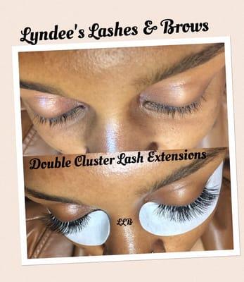 Double #clusterlashes #eyelashextensions #girlsweekend #makeup #lashes #dmvstylist #germantownmd #maryland