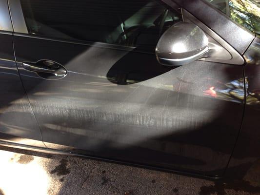 Dirt left all around car after delux wash