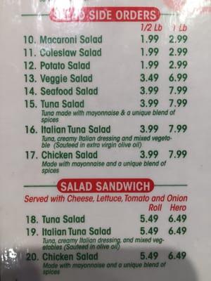 Deli menu