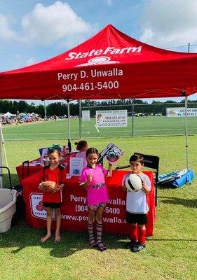 Our 3 helpers at Ancient City Soccer Day!