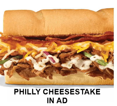 PICTURE OF PHILLY CHEESESTAKE  IN AD