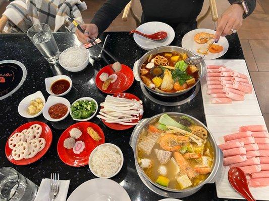 Spicy hotpot and curry hot pot