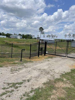 Aluminum with automatic gate.