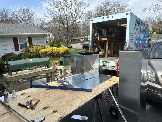 Custom metal HVAC ductwork