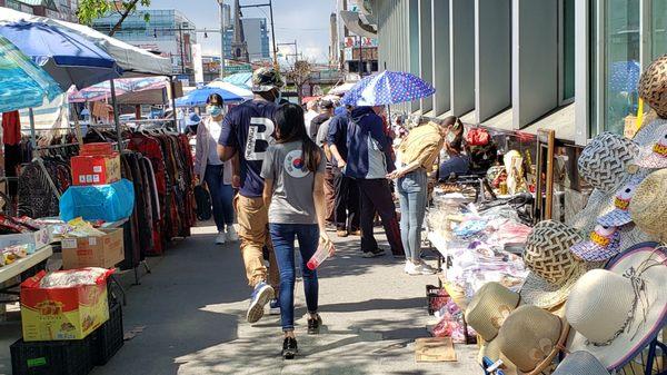 It is like a flea market in front of the library on Main Street.