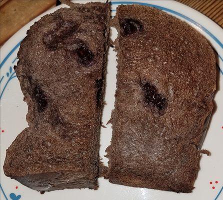 Toasted Slice of Death By Chocolate bread. This was controlled substance good!!