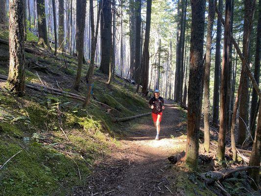 Matt out on a 37 mile run in the Columbia River Gorge with his dog.