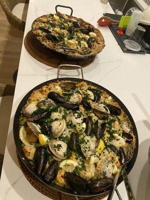 Delicious Commander Cody's seafood featured in our homemade paella