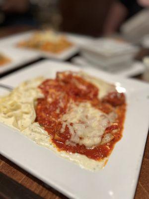 Sampler (Chicken Parmigiana, Fettuccine Alfredo & Lasagna.