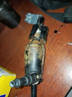 Windshield pump exploded due to just water in expansion tank