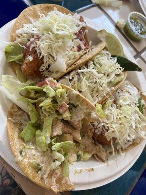 Chicken and fish tacos