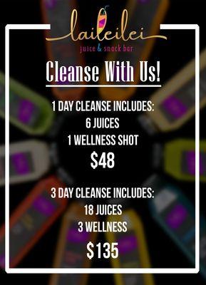 Juice Cleanse packages available!