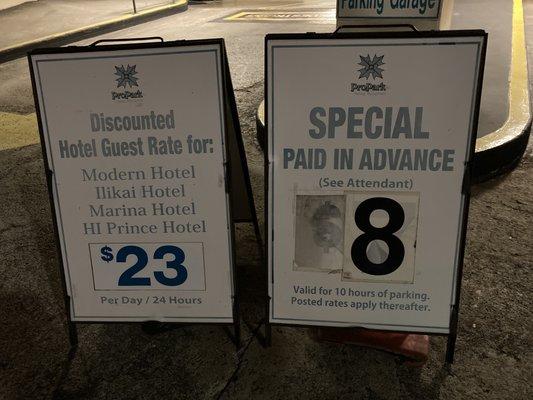 $8 Special is a Trick! if theres no parking attendant on duty