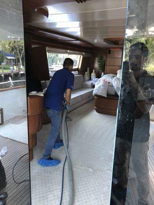 Carpet cleaning in a Boat