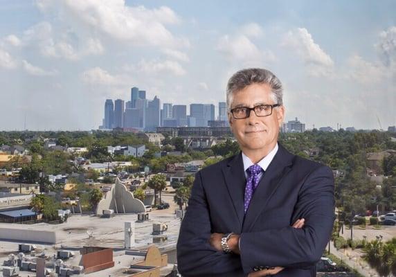 Criminal defense attorney Paul Schiffer in his office in Houston, Texas.