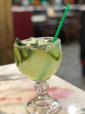 Spicy jalapeno and cucumber margarita