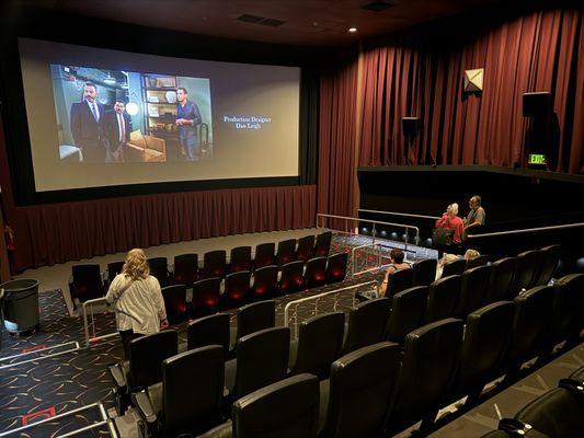 Showing Auditorium 18 with the lights on after the movie. Probably only 7 rows of seats? I stood in the back corner to get this pic.