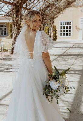 Back of my wedding dress that Amy helped me change.