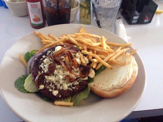 Black and blue burger