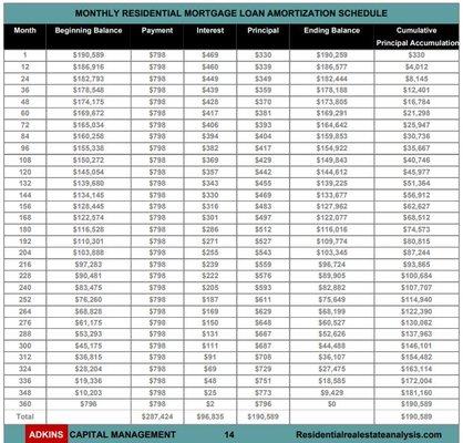 Amortization schedule