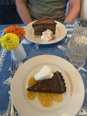 chocolate pie & chocolate banana cake