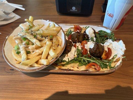 Falafel handheld with Za'Atar fries