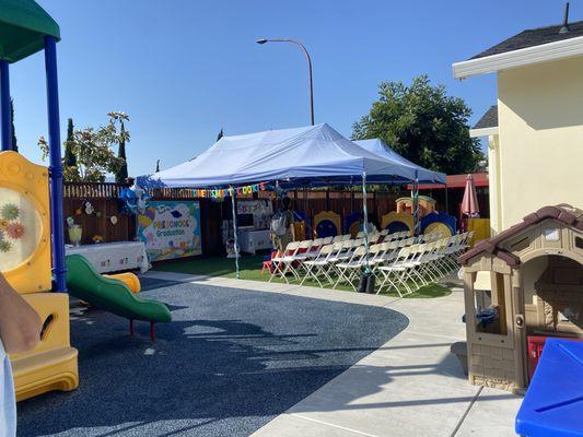 Graduation ceremony setup