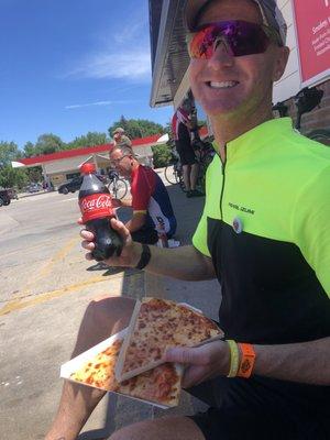 Nothing better while riding bike across  the state doing ragbrai.  This is my friend mick!   He is from Kansas.    He loves Casey's.