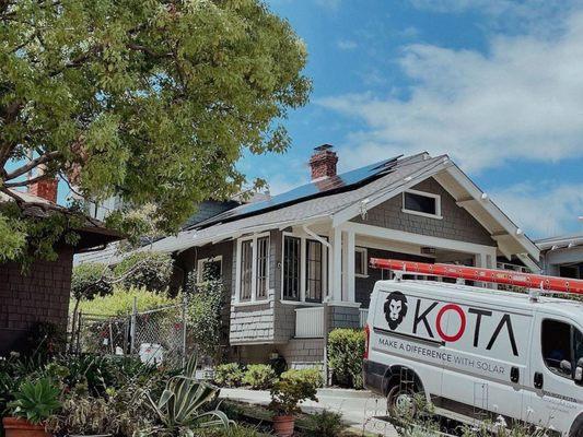 Kota truck at residential solar installation