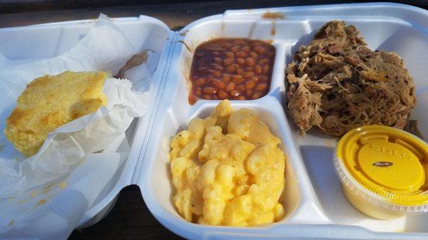 Pork Dinner with 2 sides. RESPECTABLE!